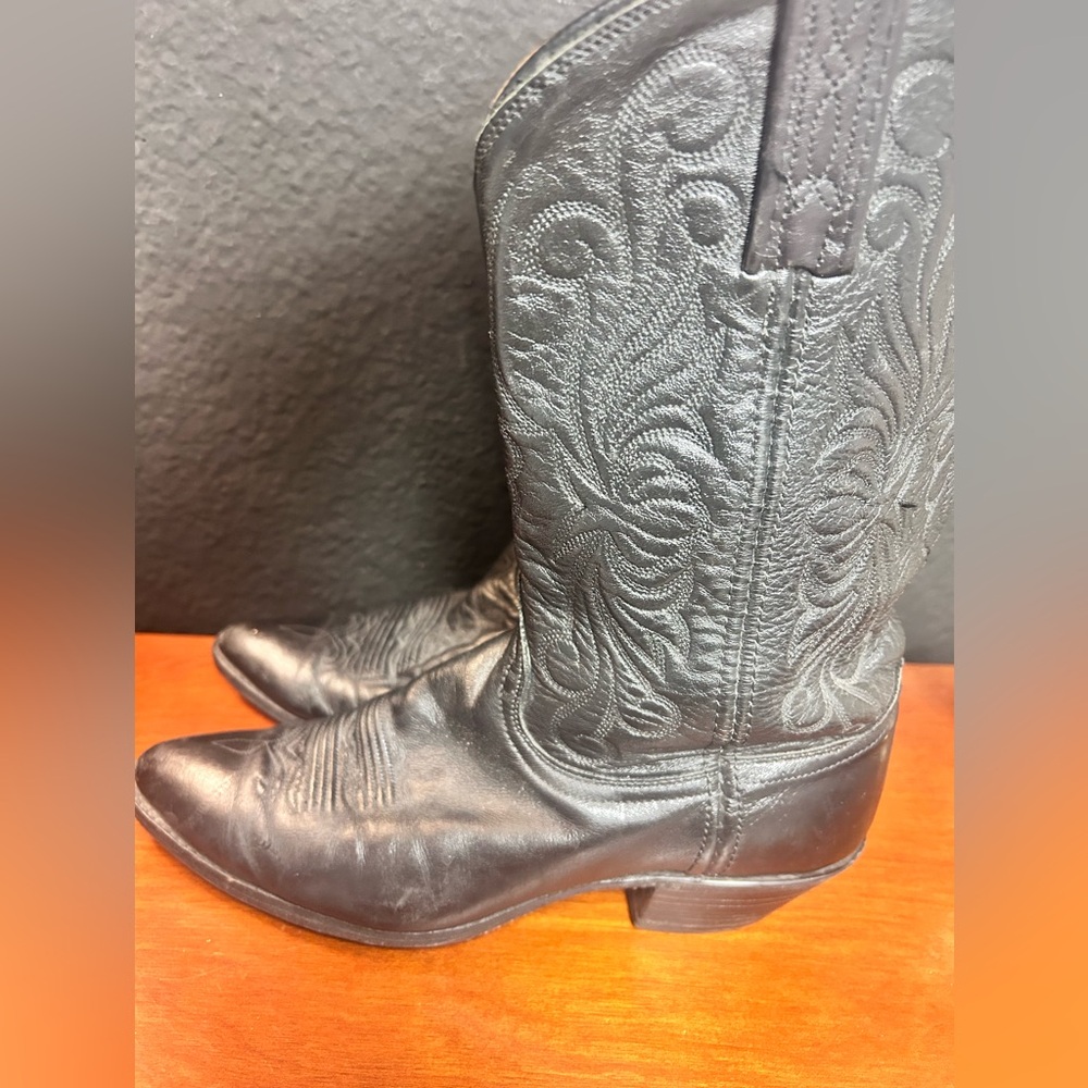 Dan Post Women’s Lizard Black Leather Western Cowgirl Boot Size US 7 1/2